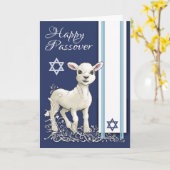 Passahfest-kleiner Lamm Stern und Tallit Karte (Gelbe Blume)