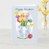 Passahfest-Tulpe-und Schmetterlings-Gruß-Karte Karte (Gelbe Blume)