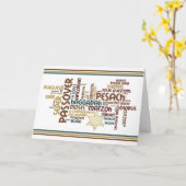 Passahfest-Wörter und Matzah-Stern Karte (Gelbe Blume)