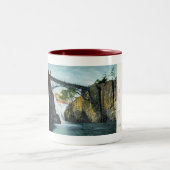 Passaic Fälle, Paterson NJ 1907 Vintag Zweifarbige Tasse (Mittel)