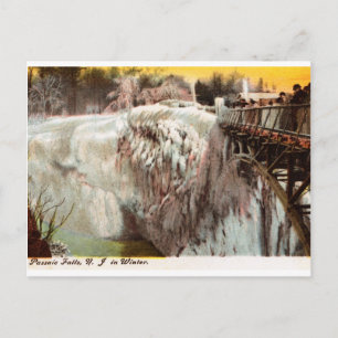 Passaic Falls im Winter, Paterson, NJ Vintage Postkarte