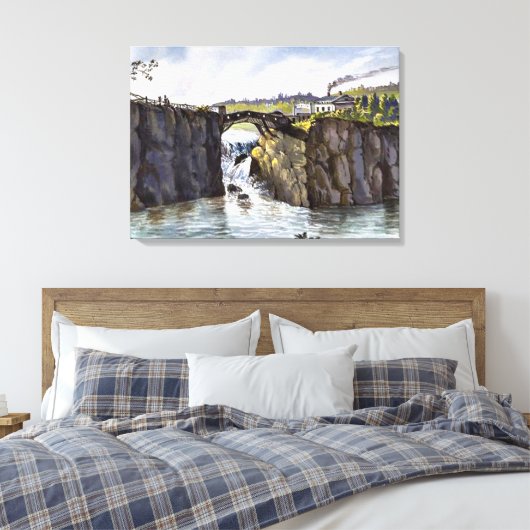 Passaic Falls in New Jersey, Fine Art Malerei Leinwanddruck (Insitu (Schlafzimmer))
