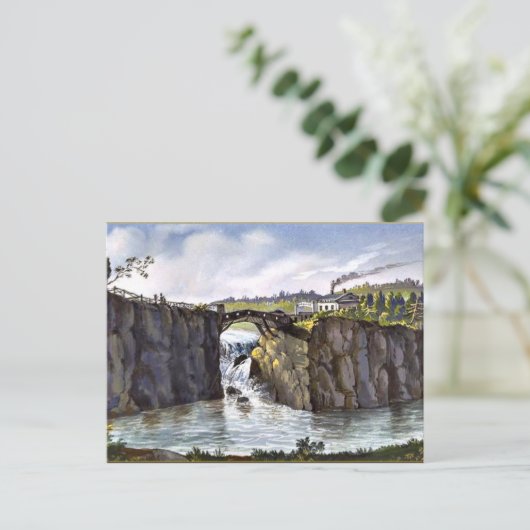 Passaic Falls in New Jersey, Fine Art Malerei Postkarte (Stehend Vorderseite)