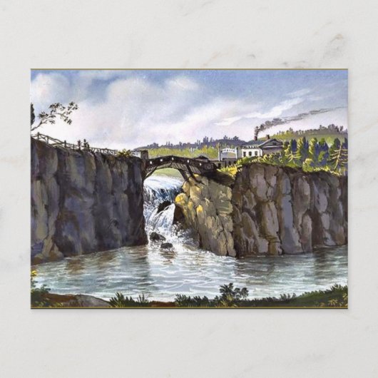 Passaic Falls in New Jersey, Fine Art Malerei Postkarte (Vorderseite)
