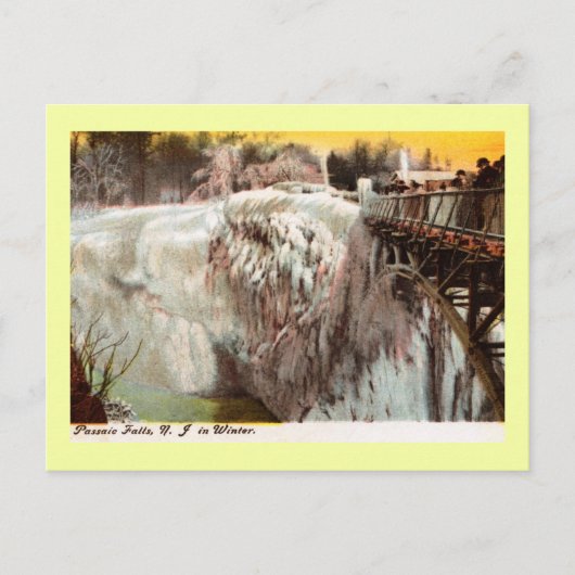Passaic Falls in Winter, Paterson, NJ Vintag Postkarte (Vorderseite)