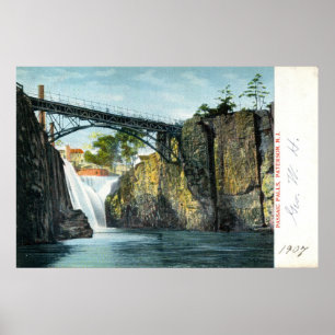 Passaic Falls, Paterson NJ 1907 Vintag Poster