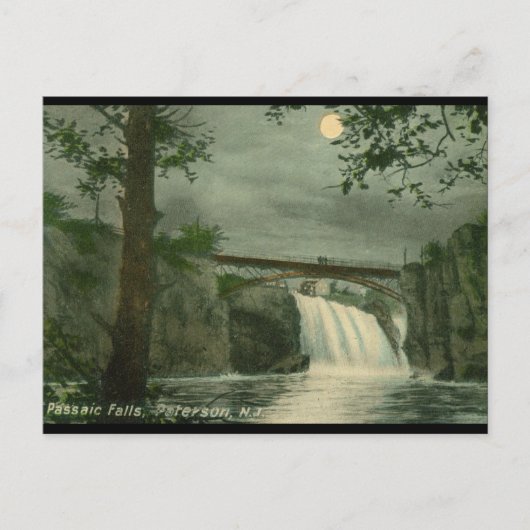 Passaic Falls, Paterson NJ Vintag Postkarte (Vorderseite)