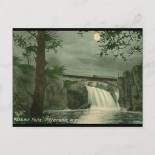 Passaic Falls, Paterson NJ Vintage Postkarte