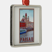 Passau - Donau Ufergegend Silbernes Ornament (Rechts)
