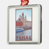 Passau - Donau Ufergegend Silbernes Ornament (Links)