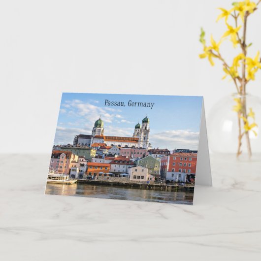 Passau, Germany cityscape photograph Karte (Gelbe Blume)