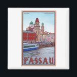 Passau - Wasserfront Donau Magnet<br><div class="desc">Die Stadt Passau an der Donau in Bayern</div>