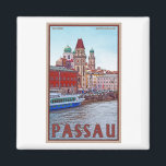 Passau - Wasserfront Donau Magnet<br><div class="desc">Die Stadt Passau an der Donau in Bayern</div>