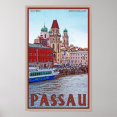 Passau - Wasserfront Donau Poster (Vorne)