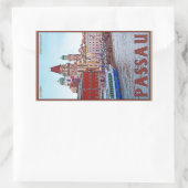 Passau - Wasserfront Donau Rechteckiger Aufkleber (Tasche)