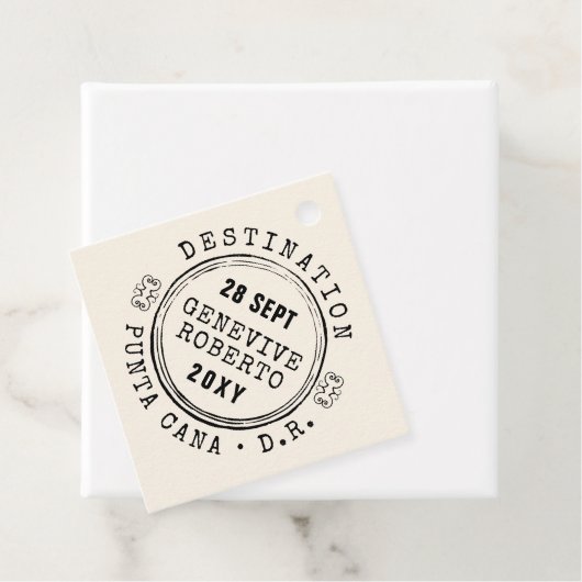 Pässe Briefmarke EDITABLE FARBreisen Thema Geschenkanhänger (Beispiel)