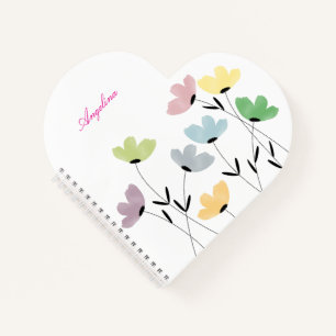 Passe deinen Namen & Initialen mit Wildblumen an Notizblock