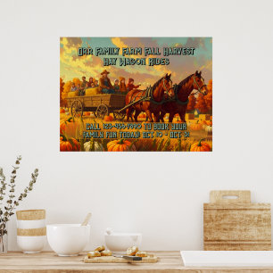 Passe den landwirtschaftlichen Herbsterntewagen mi Poster