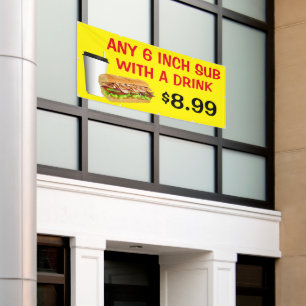 Passe jedes 6-Zoll-Sub an mit einem Getränk zzgl. Banner