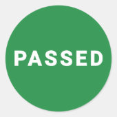 Passed Aufkleber | Qualitativ hochwertige Kontroll (Vorderseite)