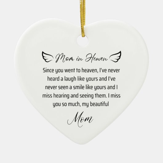 Passed away missing my mom in heaven birthday keramik ornament (Vorne)