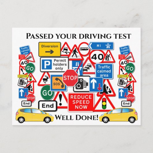 Passed your Driving Test ~ Congratulations! Postkarte (Vorderseite)