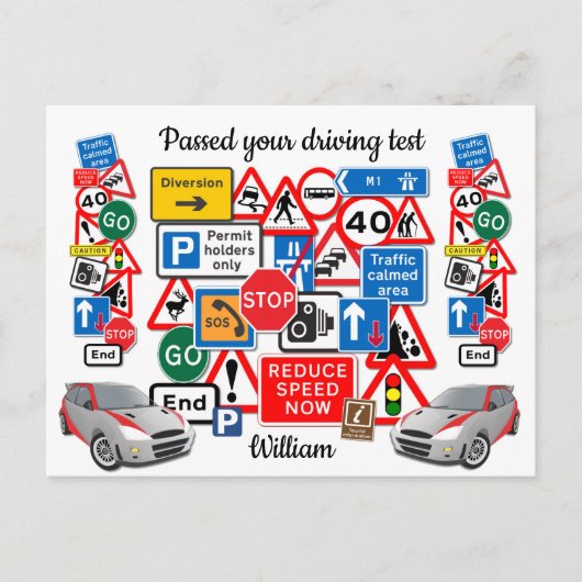 Passed your Driving Test ~ Congratulations! Postkarte (Vorderseite)