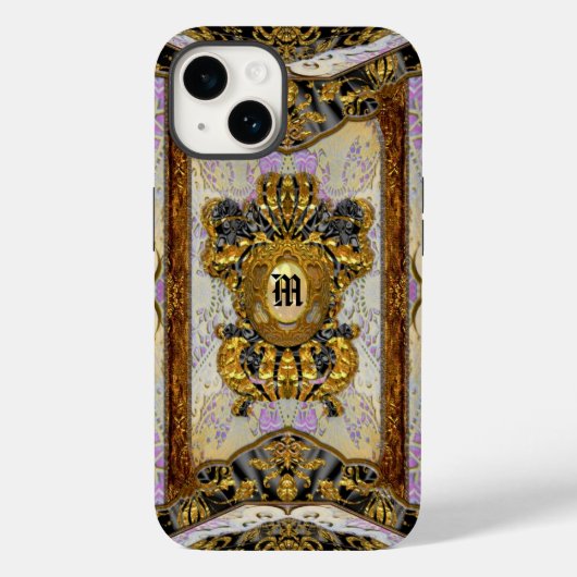 Passementerie Madeline Elegant Damask Monogram Case-Mate iPhone Hülle (Rückseite)