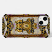 Passementerie Madeline Elegant Damask Monogram Case-Mate iPhone Hülle (Rückseite (Horizontal))