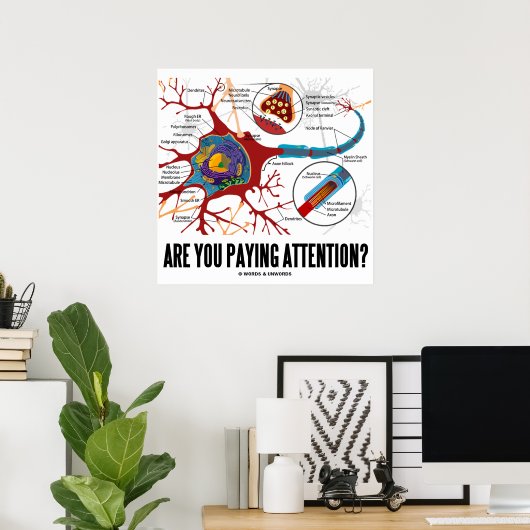 Passen Sie auf? (Neuron/Synapse) Poster (Heimbüro)