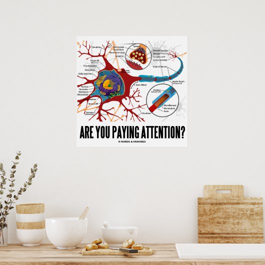 Passen Sie auf? (Neuron/Synapse) Poster (Küche)