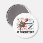 Passen Sie auf? (Neuron Synapse Spaß) Magnet (Vorderseite/Rückseite)