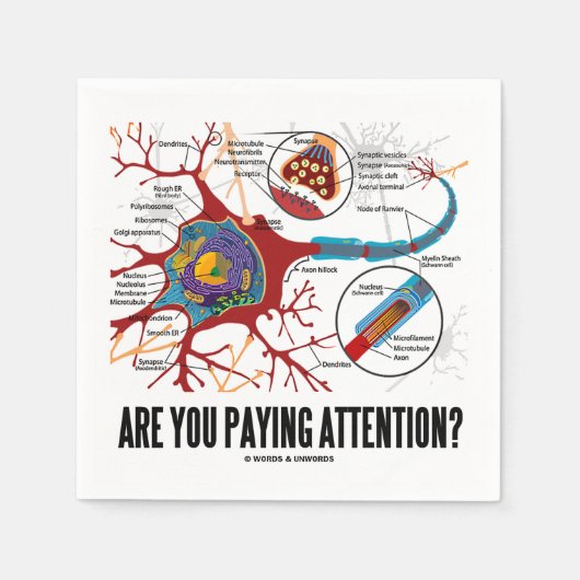 Passen Sie auf? Neuron Synapse Spaß Serviette (Vorderseite)