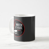 Passen Sie auf: Verfasser bei der Arbeit Kaffeetasse (Vorderseite Links)