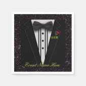 Passen Sie Black Tuxedo und Night Sky an Serviette (Vorderseite)