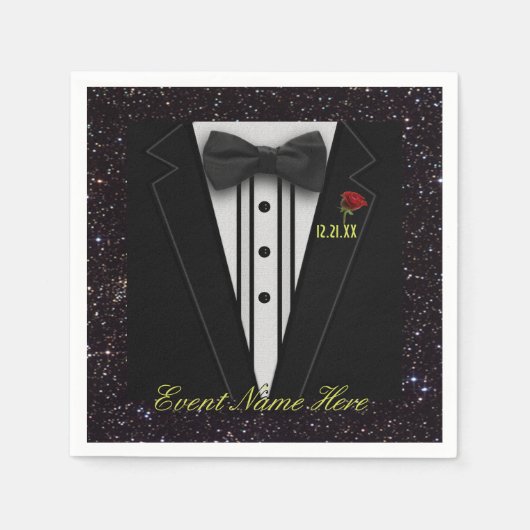 Passen Sie Black Tuxedo und Night Sky an Serviette (Vorderseite)