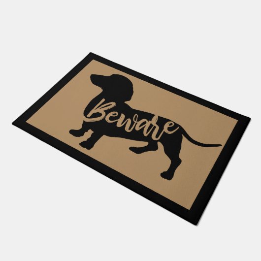 Passen Sie Dackel-Dackel-Dackel-Schwarz-Silhouette Fußmatte (Schrägansicht)