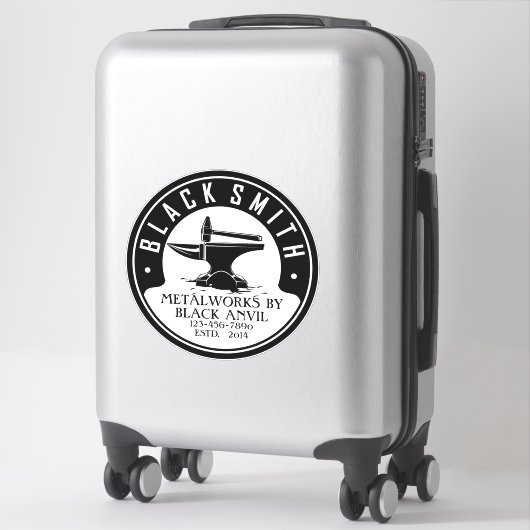 Passen Sie das Black Anvil Metal Works Auto an Aufkleber (Koffer)