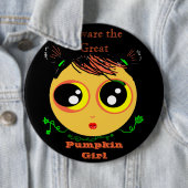 Passen Sie das GROSSE KÜRBIS Mädchen auf (BUTTON) Button (Beispiel)