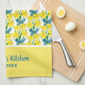 Passen Sie das Muster der gelben Nadelhölzer an Geschirrtuch (Viertel Falte)