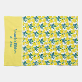 Passen Sie das Muster der gelben Nadelhölzer an Geschirrtuch