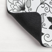 Passen Sie das Muster der schwarzen Flora an Mousepad (Ecke)