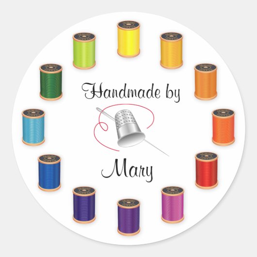 Passen Sie das Nähen, die Dicke, die Nadel und den Runder Aufkleber (Vorderseite)