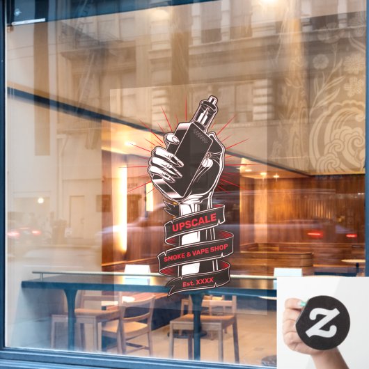 Passen Sie den Raucher- und Vape-Shop an kleine Un Fensteraufkleber (Café-Fenster)