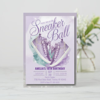 Passen Sie den Sweet Lavender Birthday Sneaker Bal Einladung