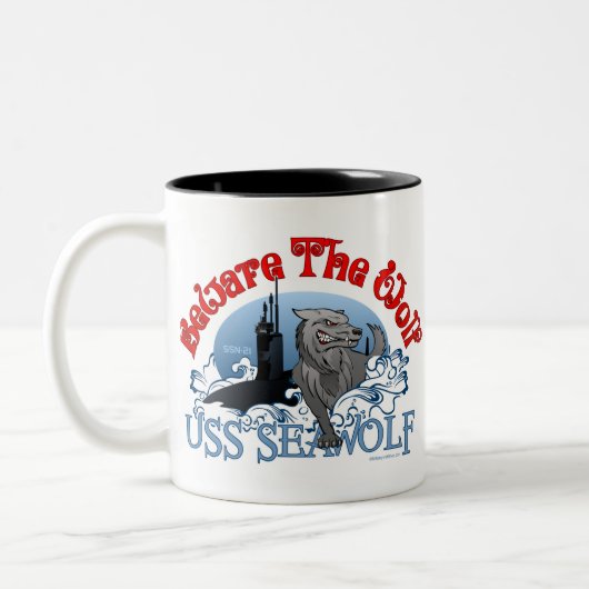 Passen Sie den Wolf auf! USS Seawolf Zweifarbige Tasse (Links)