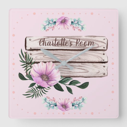 Passen Sie die Bläschen Imitate an Quadratische Wanduhr (Vorderseite)