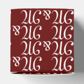 Passen Sie die Initials-Monogramm-Bordeaux eines P Geschenkschachtel (Oben)