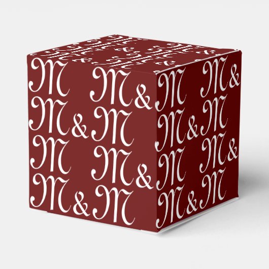 Passen Sie die Initials-Monogramm-Bordeaux eines P Geschenkschachtel (Rückseite)