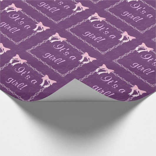 Passen Sie die Mädchen-Dusche Lila an Geschenkpapier (Ecke)